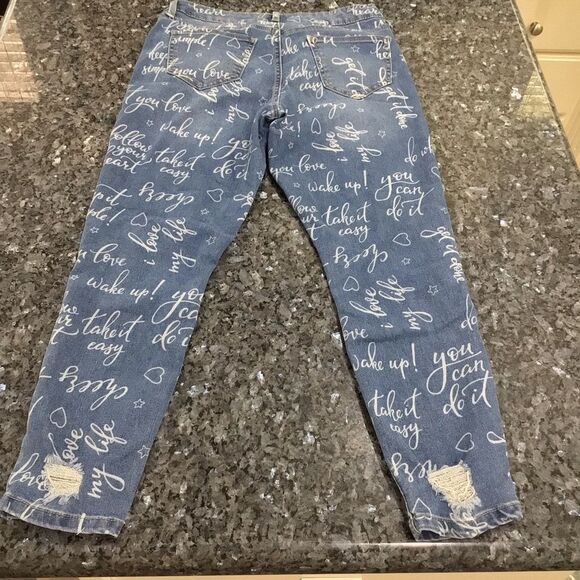 Copperfield Women’s High Rise Ankle Skinny Jeans Script Print Size 6 - Picture 12 of 12